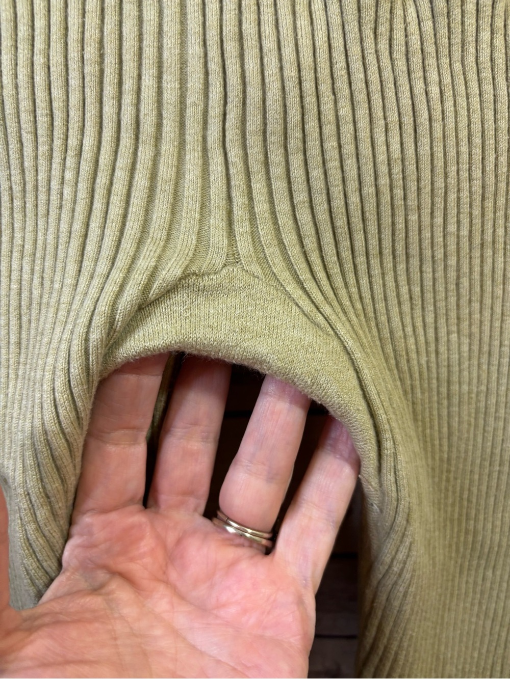 Lunya Green Ribbed Leggings Cotton silk Blend Size Small - Picture 5 of 8